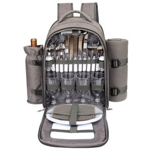 Hap Tim Picnic Backpack for 4 with Cutlery Set Insulated Cooler & Blanket